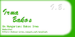 irma bakos business card